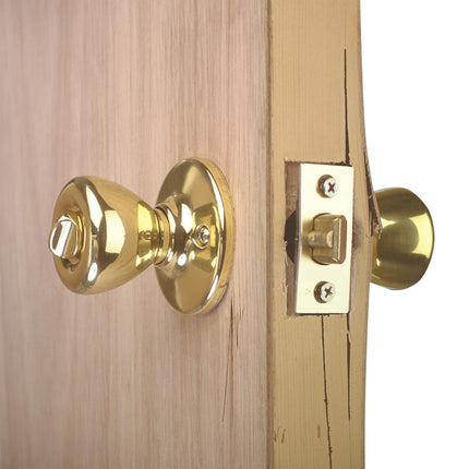 Prime-Line Products U 9548 1-3/4-Inch Thick by 2-3/8-Inch Backset 2-1/8-Inch Bore Non-Recessed Door Rein Forcer, Brass