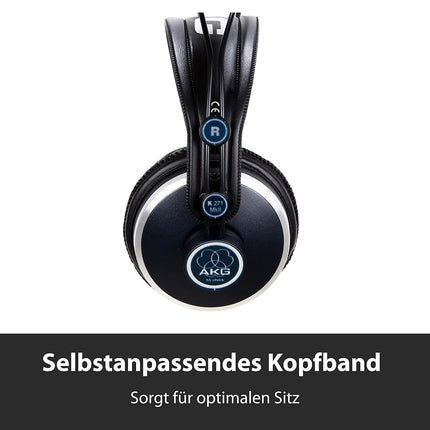 AKG K271MKII Over Ear Closed Back Headphones, Versatile design, High performance build, Exceptional isolation - Black & Blue
