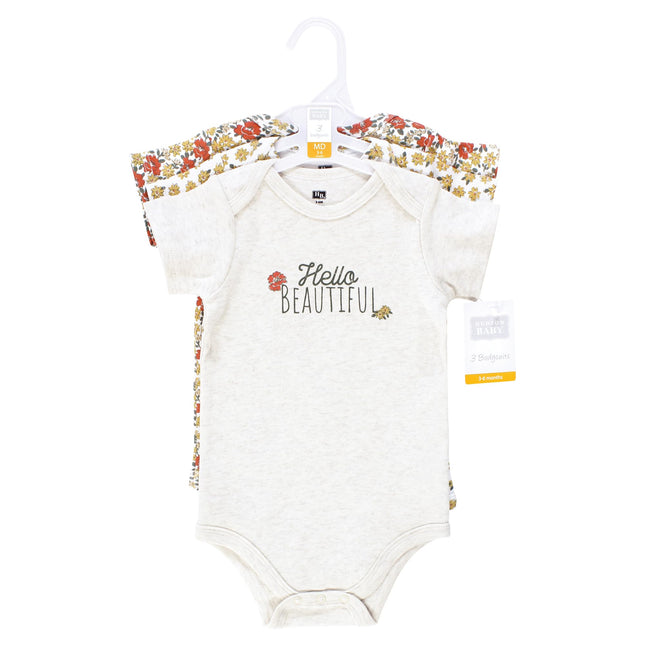 Hudson Baby Unisex Baby Cotton Bodysuits, Hello Beautiful, 12-18 Months