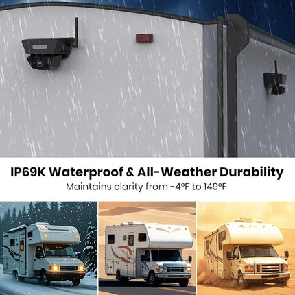 AUTO-VOX Solar Backup Camera Wireless for RVs and Trailers No-Installation