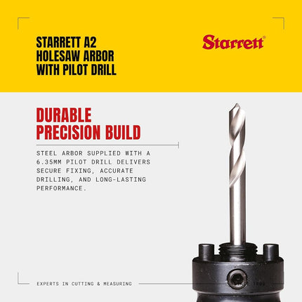 Starrett - A2 Arbor To Suit 32mm-210mm Holesaws
