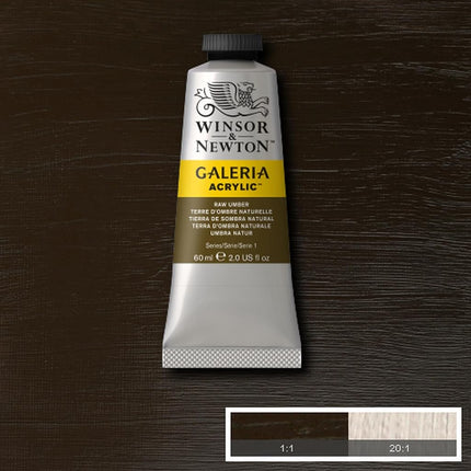 Winsor & Newton,60 ml (Pack of 1) SG Education GAL 2120554 Full Range of Galeria Acrylic, 60 mL Tube, Raw Umber