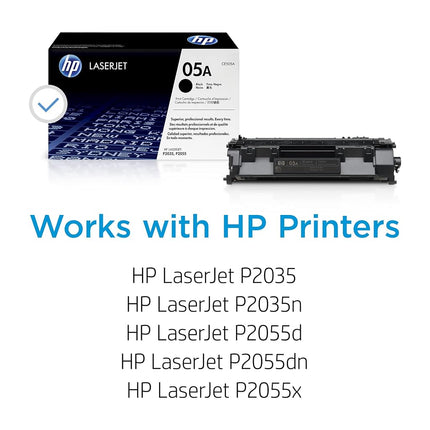 HP CE505A 05A Original LaserJet Toner Cartridge, Black, Single Pack