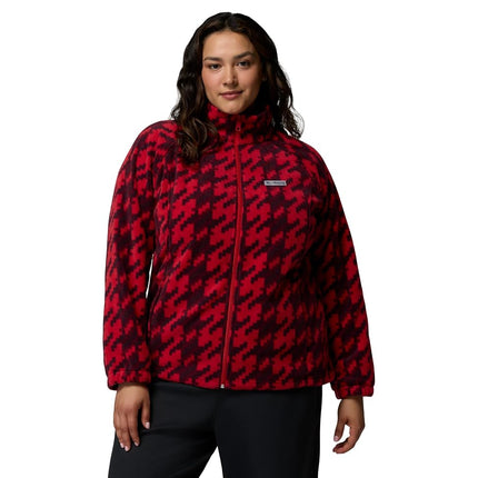 Columbia womens Benton Springs Printed Full Zip, Mountain Red/Twills, M