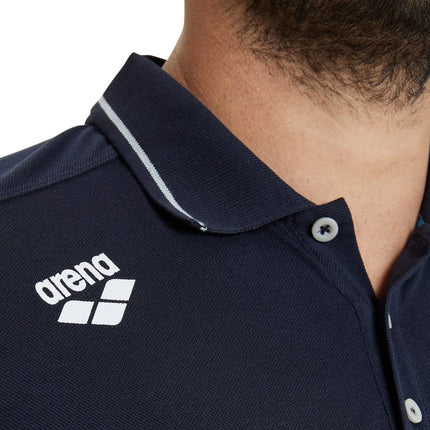 ARENA Unisex Team Polo Shirt Made of Cotton, Solid Polo Shirt, Navy, L