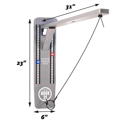 GoSports Hook 21 Wall Mounted Ring Swing Game with Foldable Arm - Play Indoors or Outdoors