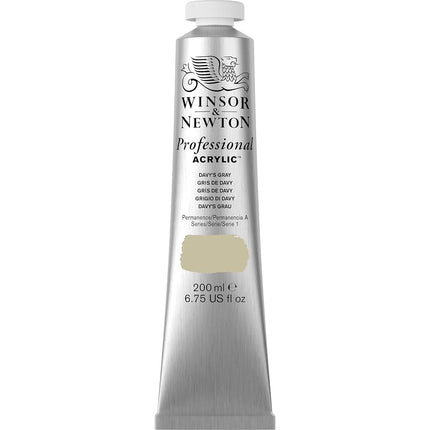 Winsor & Newton 2337217 200ml Professional Acrylic Colour Tube - Davy's Gray