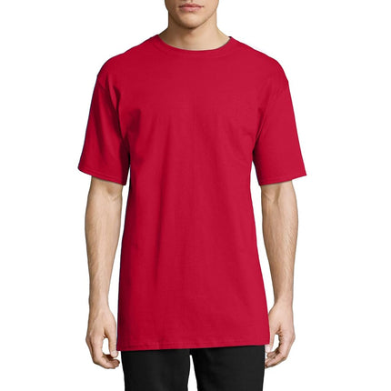Hanes Men's Tall Short Sleeve Beefy-T, Deep Red, 4X-Large/Tall (Pack of 2)