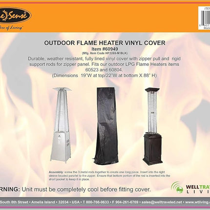 Vinyl Cover Full Length Outdoor For Patio Heaters With Square Reflectors Heavy Duty 10 Gauge Felt Lined Waterproof Weather Resistant With Zipper - Square Patio Heater