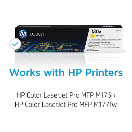 HP CF352A 130A Original LaserJet Toner Cartridge, Yellow, Single Pack