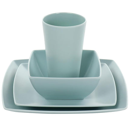 Gibson 99898.16R Soho Matte Plastic Melamine Dinnerware Set 16 Piece Mint
