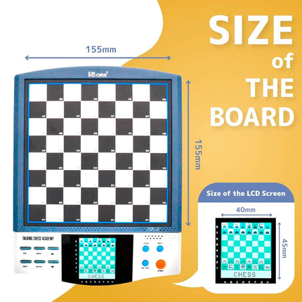 iCore Magnet Chess Sets Board Game, Electronics Travel Talking Checkers Master Pro 8 in 1, Portable Chessboard Tournament for Kids and Adults