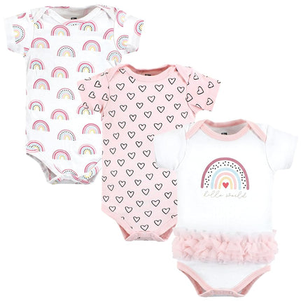 Lot de 3 bodys Hudson Baby en coton, motif arc-en-ciel moderne, 9-12 mois