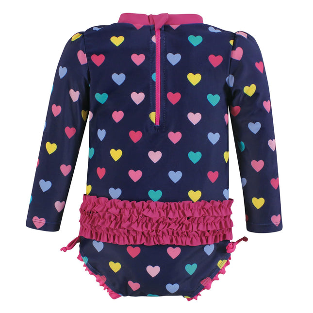 Maillot de bain anti-UV pour bébé fille Hudson Baby, cœurs marine, 6-9 mois, cœurs marine, 6-9 mois