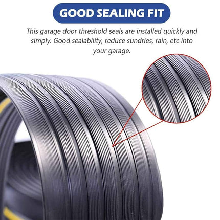 ToLanbbt 16.5Ft/5M Universal Garage Threshold Seal Strip with 300ml Black Sealants/Adhesives, Garage Door Bottom Weatherproof Strip Rubber DIY Weather Stripping Replacement (Black+Yellow)