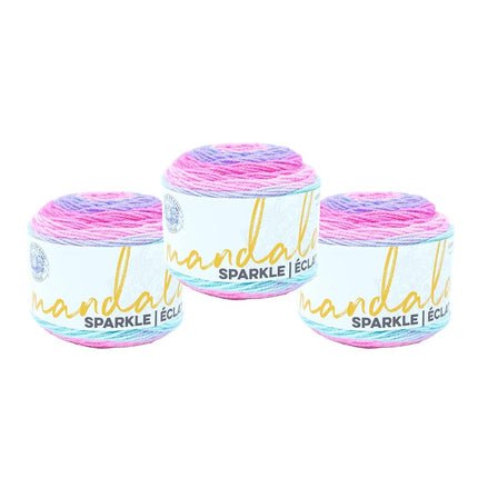 (3 Pack) Lion Brand Yarn Mandala Sparkle Yarn, Dra