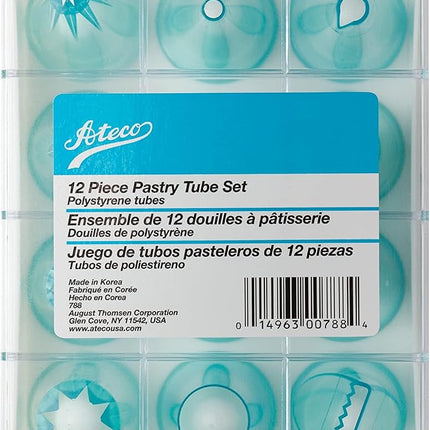 Ateco - 12 Piece Cake Decorating Tube Set, High Im