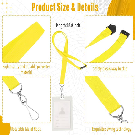 Patelai 60 Pcs Breakaway Lanyards with J Hook, Yellow