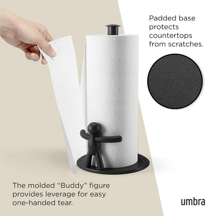 Umbra Buddy Countertop Paper Towel Holder, Black