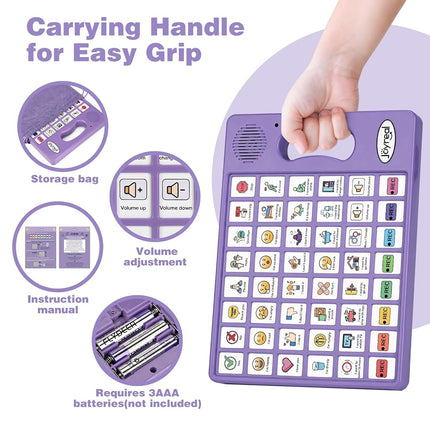 Joyreal AAC Device for Autism, Non Verbal Communication Tools for Speech Therapy & Stroke Rehab. Speech Communication Tablet, Autism Talking Aids with 8 Programmable Buttons & Adjustable Volume