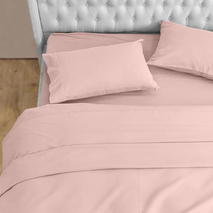 Elegant Comfort Soft 4-Piece 100% Turkish Cotton Flannel Sheet Set - Premium Quality, Deep Pocket Fitted Sheet, Ultra Soft, Cozy Warm Flannel Sheets - King, Dusty Rose