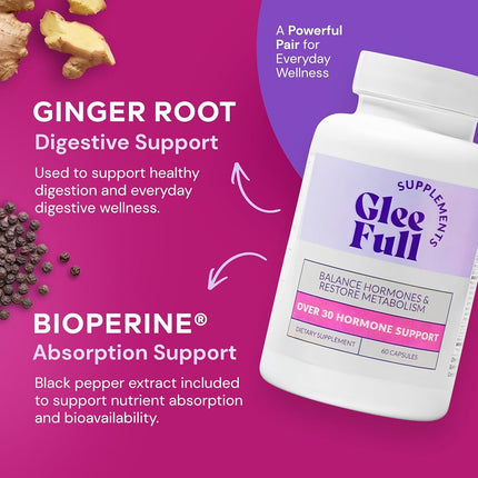GleeFull Over 30 Hormone Support - Menopause Supplements for Women - Hormone Balance for Women