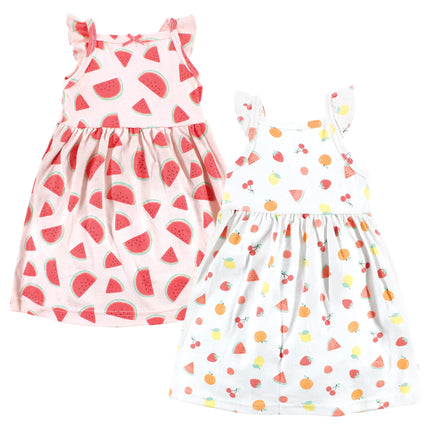 Hudson Baby Baby Girls' Cotton Dresses, Fruit Sala