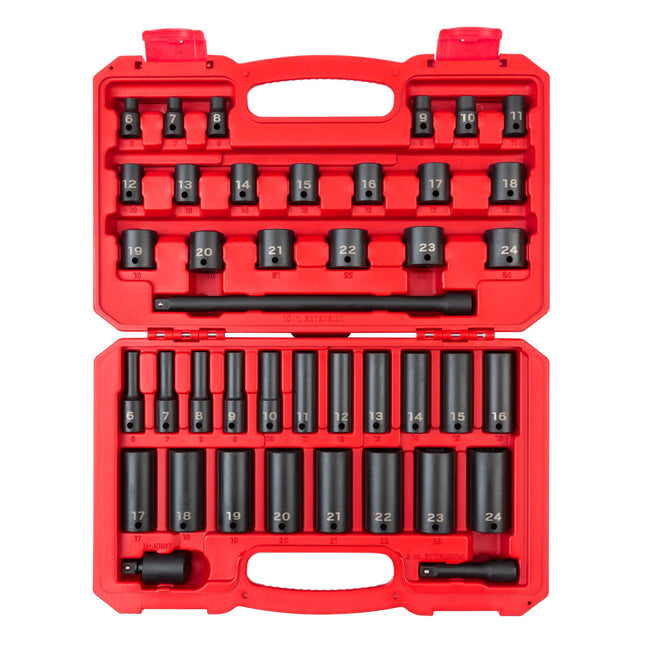 TEKTON 3/8 Inch Drive 6-Point Impact Socket Set, 4