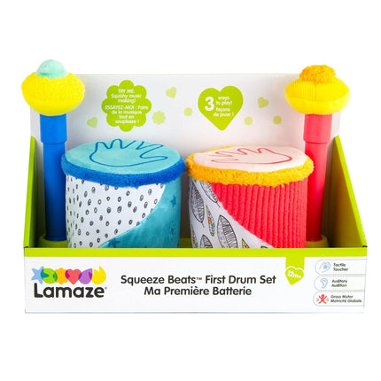 Tomy Lamaze Squeeze Beats™ First Drum Set - Baby Sensory Toy Includes Funny Animal Sounds - Colourful Baby Musical Toys for Early Childhood Development - Ages 12 Months and Up L27472