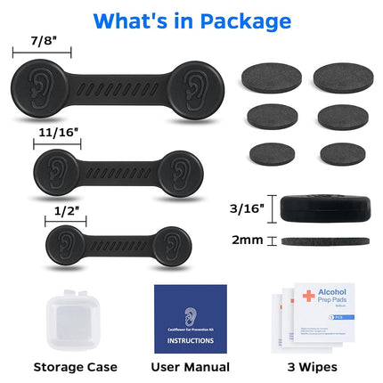 Cauliflower Ear Magnet - Effective Magnets Compression Kit - Prevention & Treatment of Hematomas & Keloid in BJJ, Wrestling, MMA, Grappling, Boxing, Muay Thai, Rugby (Small, Middle and Large)