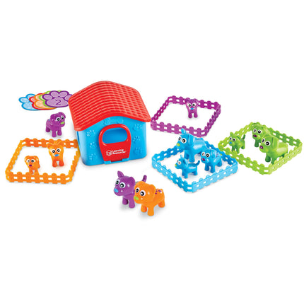 Learning Resources Sort-'Em-Up Pups, Preschool Sorting Set, Sort by Height, Weight, Colour, Number & Ear Pattern, Ages 3+