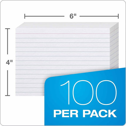 Oxford 41 (1000 PK) Ruled Index Cards, 4" x 6", White, 1,000 Cards (10 Packs of 100) (41)