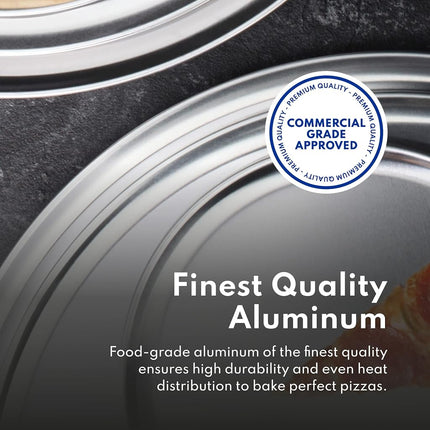 New Star Foodservice 50776 Pizza Pan/Tray, Wide Rim, Aluminum, 18 Inch