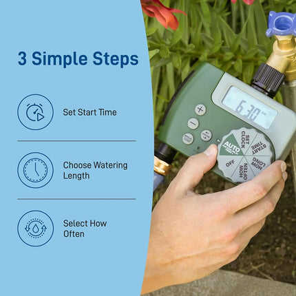 Orbit 58910 Programmable Hose Faucet Timer, 2 Outlet, Green