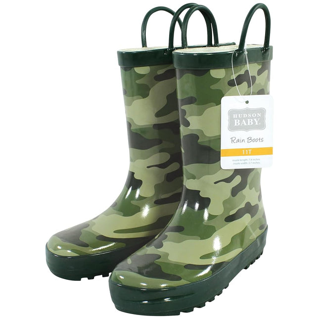 Hudson Baby Unisex-Child Rain Boots, Camo, 11 US Toddler