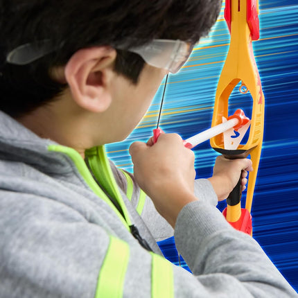 Nerf Pyrostrike Megabow, 42-Inch Bow Fires Arrows Up to 105 Feet, 2 Arrows with Soft Tips, Kids Outdoor Toys & Gifts, Ages 10+
