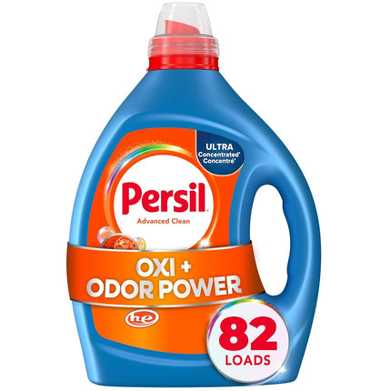 Persil Advanced Clean Oxi+Odor Power, Detergente Líquido para Ropa, Alta Eficiencia (HE), Eliminación de Manchas Profundas, Ultra Concentrado, 82.5 fl oz, 82 Cargas