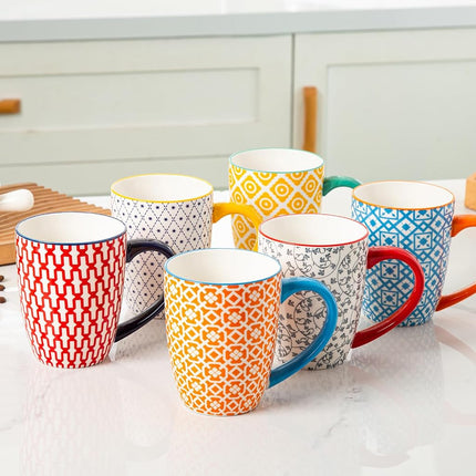 Cerkik Ceramic 16 Oz / 450 ml Coffee Mugs Set of 6