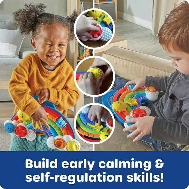 Learning Resources Rainbow Busy Board, Ages 18 Months+, Toddler Sensory Toy, Fine Motor Skills & Emotional Awareness, Travel-Friendly Play Board, Gifts for Kids