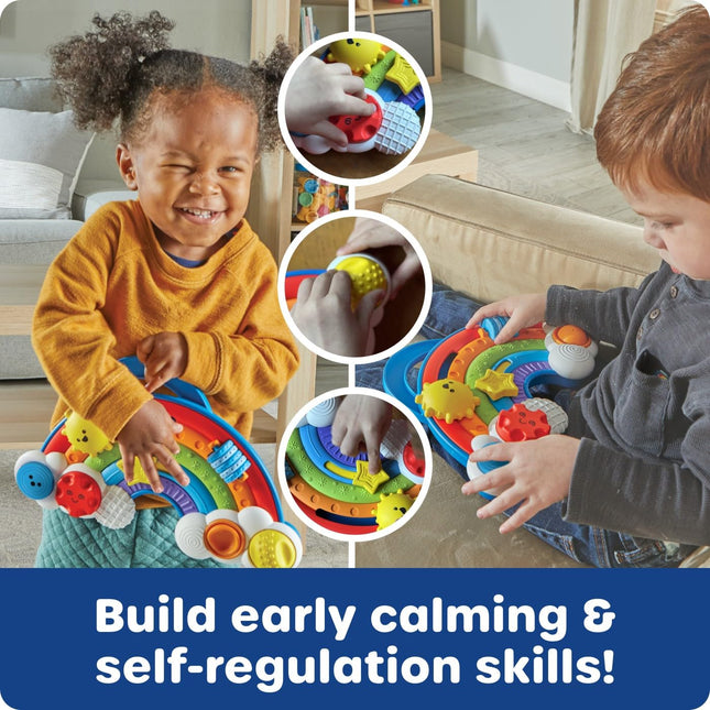 Learning Resources Rainbow Busy Board, Ages 18 Months+, Toddler Sensory Toy, Fine Motor Skills & Emotional Awareness, Travel-Friendly Play Board, Gifts for Kids