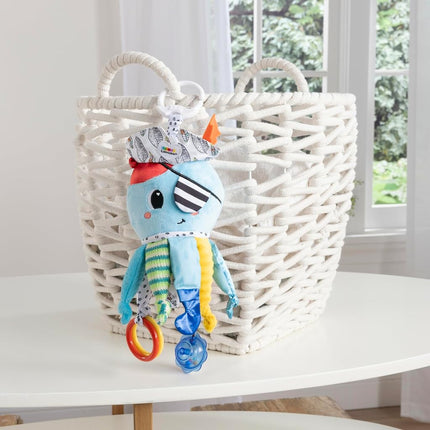 LAMAZE Captain Calamari - Clip & Go Pram Baby Toys 0-6 Months - Sensory Toys for Babies' Development - Soft Plush Girls & Boys Toys - Expertly Designed Newborn Toys - Baby Essentials for Newborn & Up