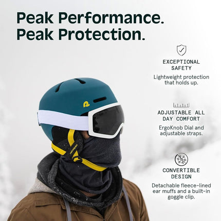 Casco de esquí y snowboard Retrospec Comstock para adultos con 10 ventilaciones, azul superior mate, talla M 55-58 cm (4830)