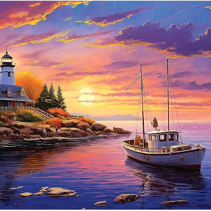 Buffalo Games - Marina at Sunset - 1000 Piece Jigsaw Puzzle for Adults Challenging Puzzle Perfect for Game Nights - Finished Size 26.75 x 19.75