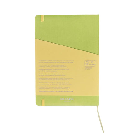 Fabriano Ecoqua Plus Stitch-Bound Notebook, 5.8" x 8.3", A5, Lined, Lime