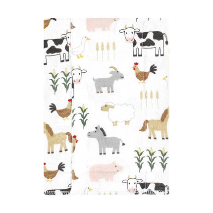 Bavoirs en flanelle de coton unisexe Hudson Baby, Lot de 7, motif adorable ferme, Taille unique
