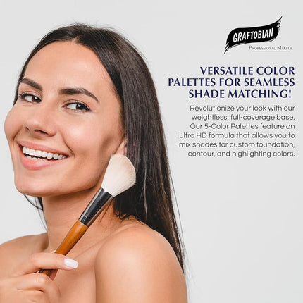 Graftobian Warm #2 | Ultra HD Foundation Palette - Glamour Crème | 30252 | High Definition Crème Makeup Foundation Palette | 5 Well | Cruelty Free