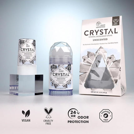 Crystal Mineral Deodorant Stick, Unscented, 4.25 oz