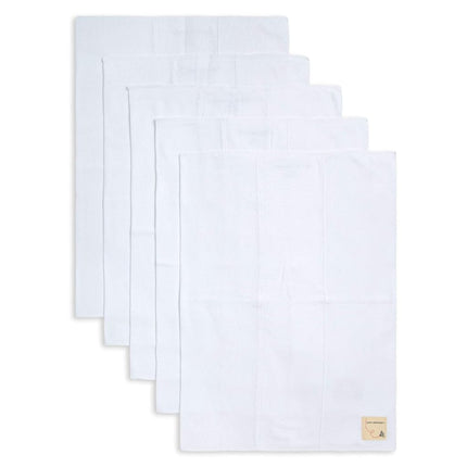 Burt's Bees Baby - Burp Cloths, 5-Pack Extra Absorbent 100% Organic Cotton Burp Cloths, Cloud White