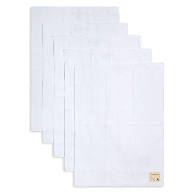 Burt's Bees Baby - Burp Cloths, 5-Pack Extra Absorbent 100% Organic Cotton Burp Cloths, Cloud White