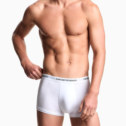 EMPORIO ARMANI Man's Core Logoband 3-Pack Trunk, White, S